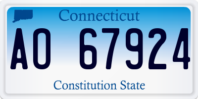CT license plate AO67924