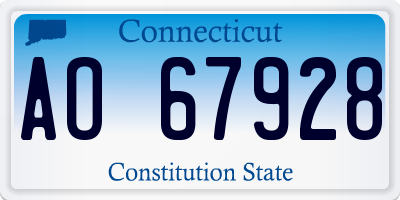 CT license plate AO67928