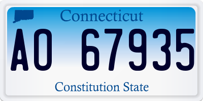 CT license plate AO67935
