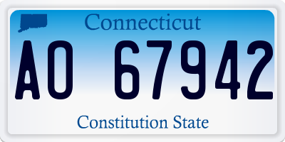 CT license plate AO67942