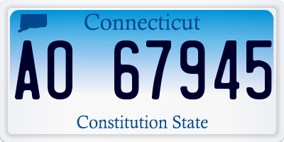 CT license plate AO67945