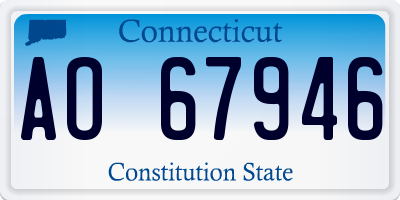 CT license plate AO67946