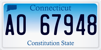 CT license plate AO67948