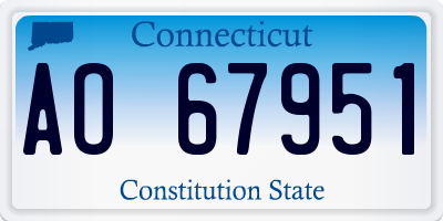 CT license plate AO67951