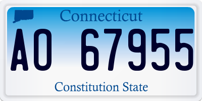 CT license plate AO67955