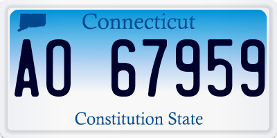 CT license plate AO67959