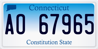 CT license plate AO67965