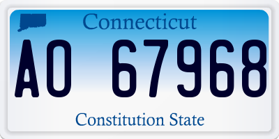 CT license plate AO67968