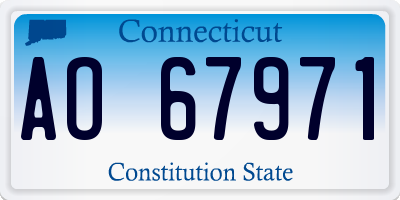CT license plate AO67971