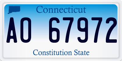 CT license plate AO67972