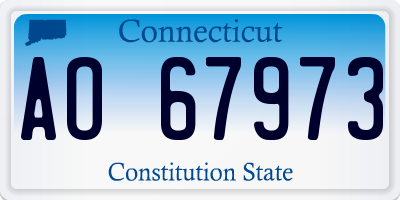 CT license plate AO67973