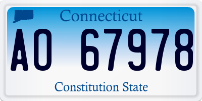 CT license plate AO67978