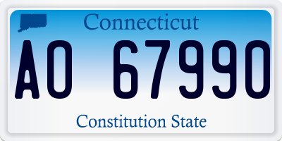 CT license plate AO67990