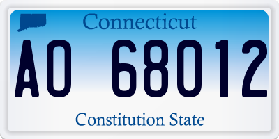 CT license plate AO68012