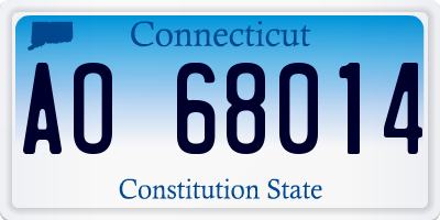 CT license plate AO68014