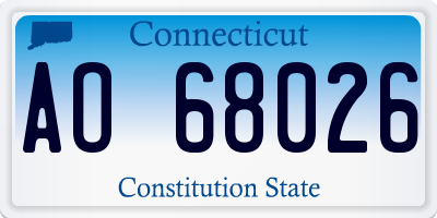 CT license plate AO68026