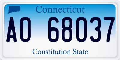 CT license plate AO68037