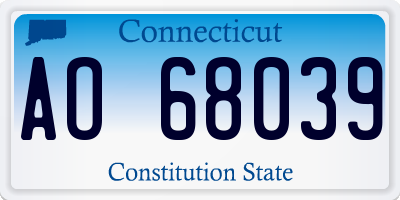 CT license plate AO68039