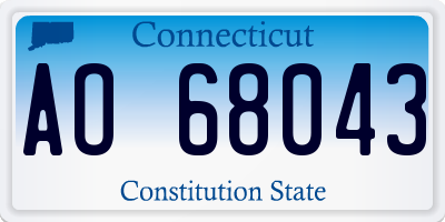 CT license plate AO68043