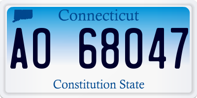 CT license plate AO68047