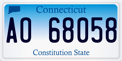 CT license plate AO68058