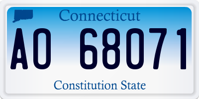 CT license plate AO68071
