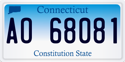 CT license plate AO68081