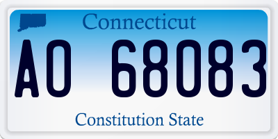CT license plate AO68083
