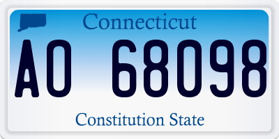 CT license plate AO68098