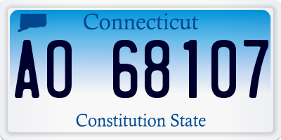 CT license plate AO68107