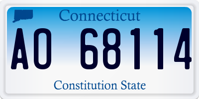 CT license plate AO68114