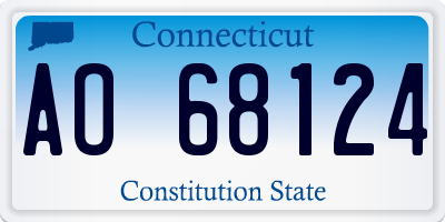 CT license plate AO68124