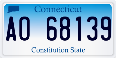 CT license plate AO68139