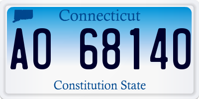 CT license plate AO68140