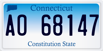 CT license plate AO68147