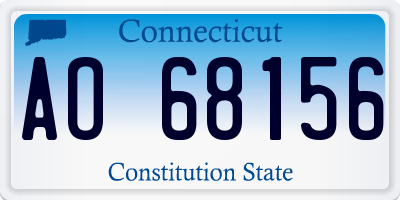 CT license plate AO68156