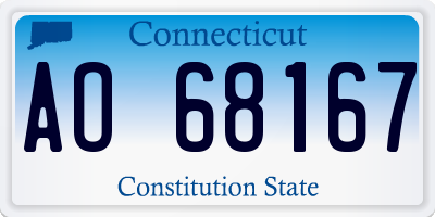 CT license plate AO68167