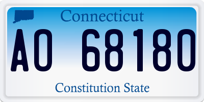 CT license plate AO68180
