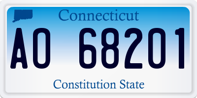 CT license plate AO68201