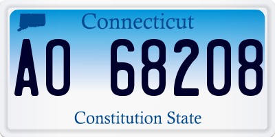CT license plate AO68208