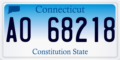 CT license plate AO68218
