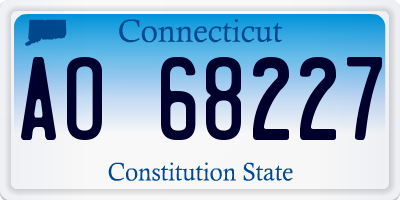 CT license plate AO68227