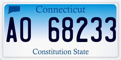 CT license plate AO68233