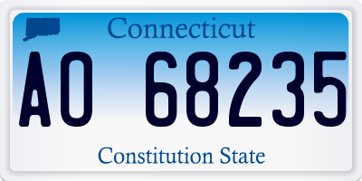 CT license plate AO68235