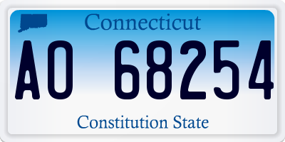 CT license plate AO68254