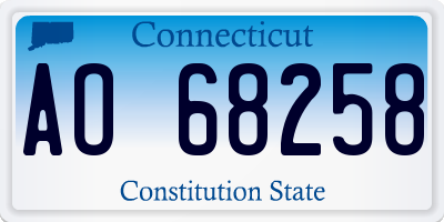 CT license plate AO68258