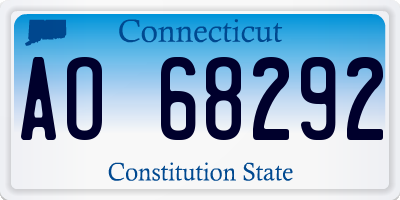 CT license plate AO68292
