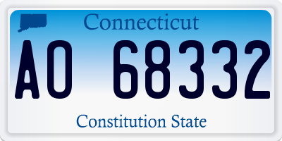 CT license plate AO68332
