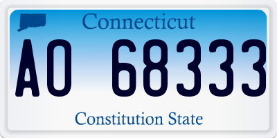 CT license plate AO68333