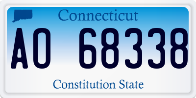 CT license plate AO68338